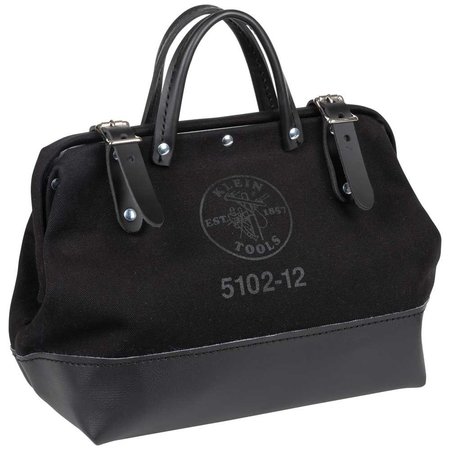 KLEIN TOOLS Tool Bag, Tool Bag, Black Canvas, 12-Inch, Black, No. 8 Black Canvas 510212BLK